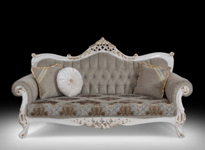Classic sofa with Chesterfield design for the living area Gray living area